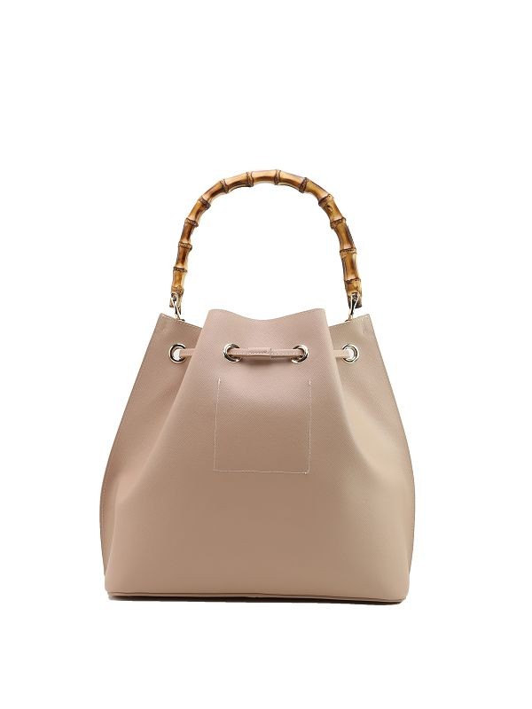 Beuteltasche Plain mit Bambushenkel Beuteltasche Plain mit Bambushenkel