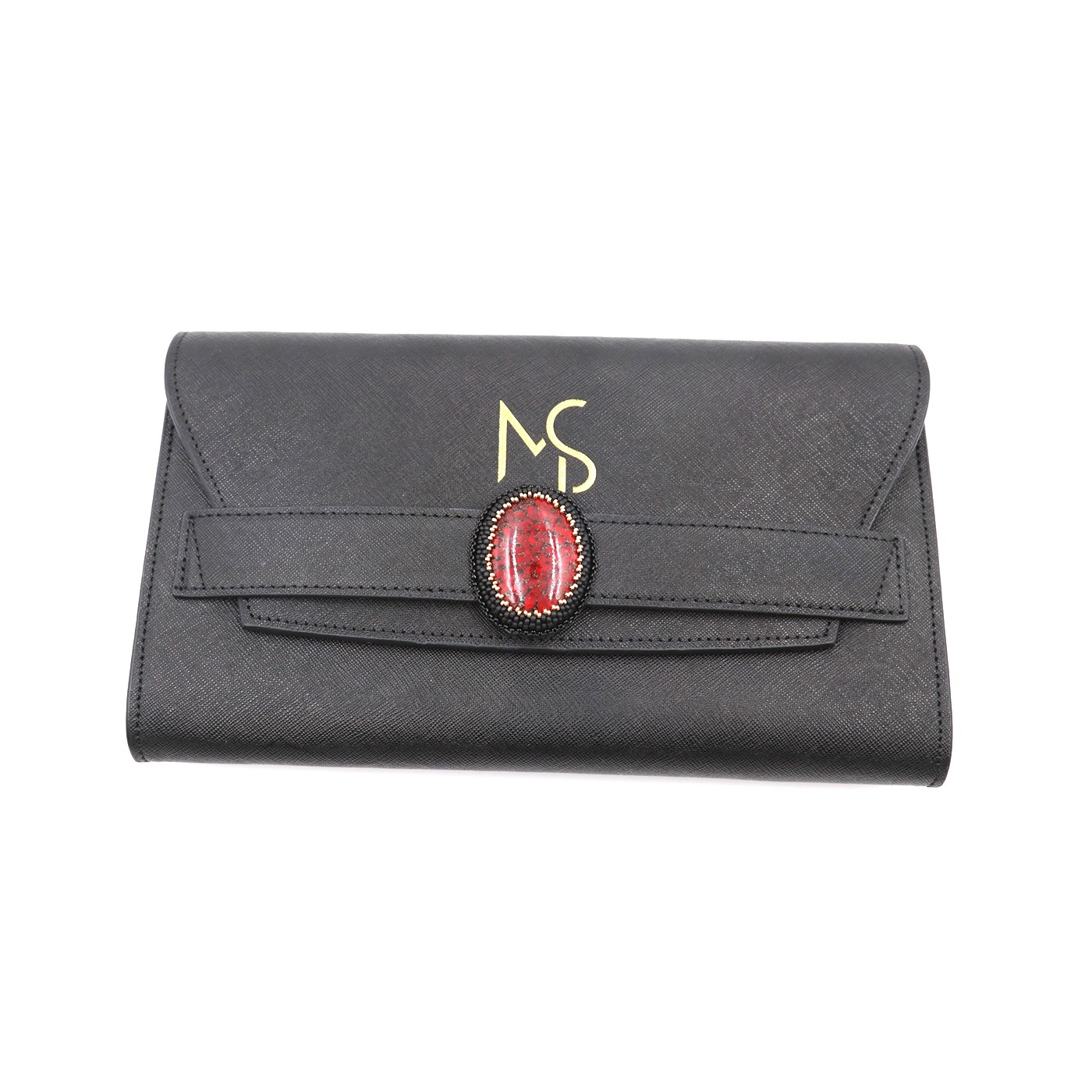 Unikatkette mit rotem Jaspis und passender Clutch Unikatkette mit rotem Jaspis und passender Clutch