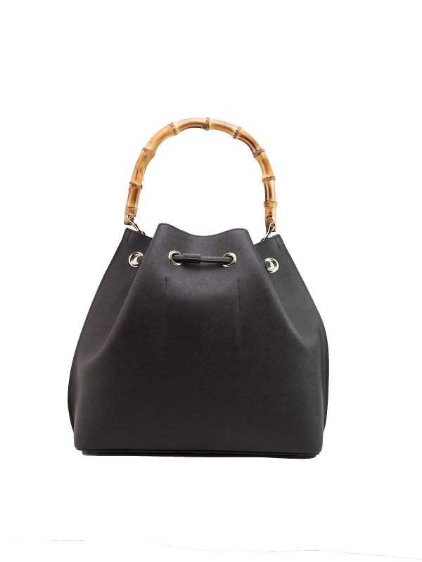 Beuteltasche Plain mit Bambushenkel Beuteltasche Plain mit Bambushenkel